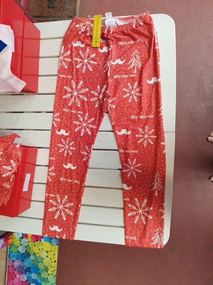 Lot de 2 Leggins pantalon Noël enfant 11/12 ans