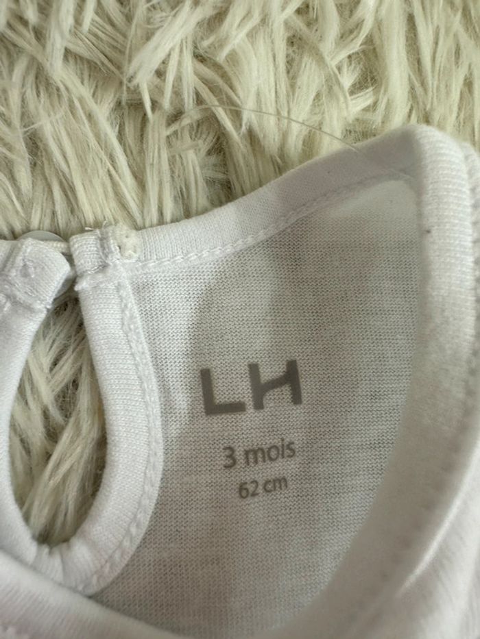 T-shirt blanc la halle taille 3 mois - photo numéro 3