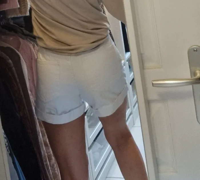 Short en jean blanc Mango taille 36 - photo numéro 4