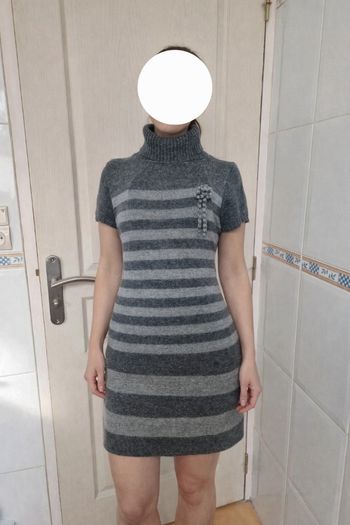 Robe pull à rayure grise femme camaïeu taille M/38