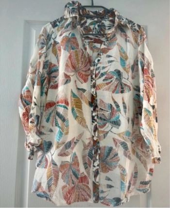 Chemise feuilles en voile de coton