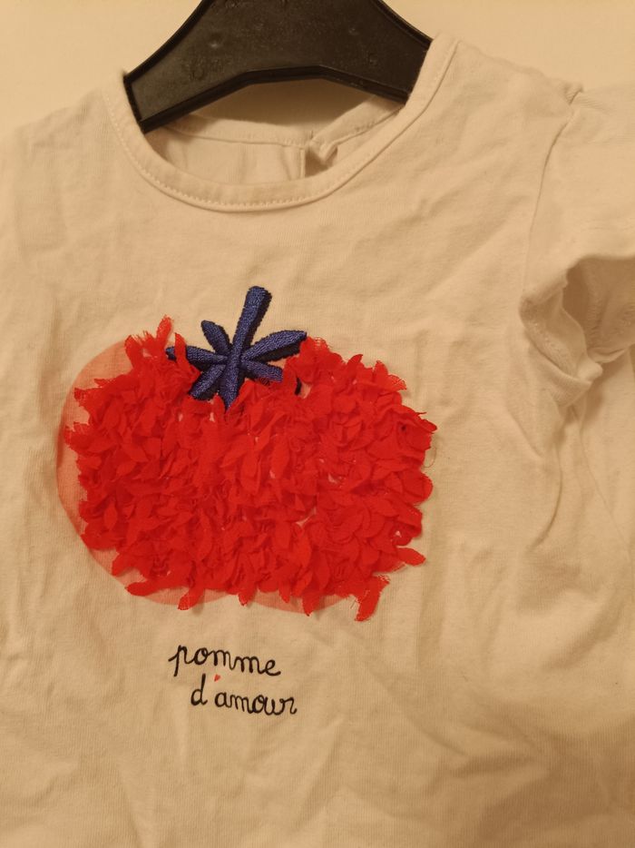 T-shirt Catimini "Pomme d'Amour" - 12 mois (74cm) - photo numéro 2