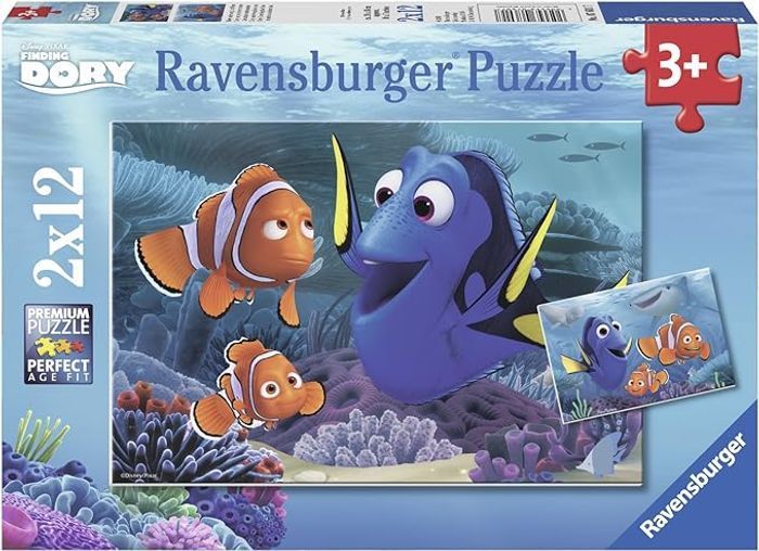 Ravensburger - 07601 - Puzzle - Dory Se Promène en Mer - 2 x 12 Pièces