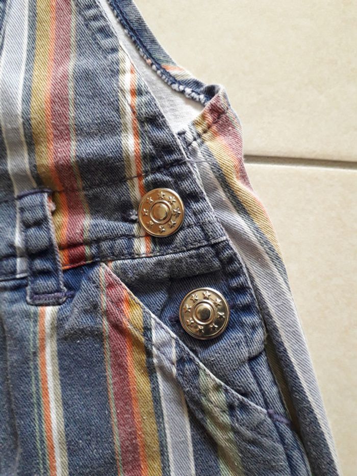 Salopette jeans courte - 6 mois - photo numéro 5