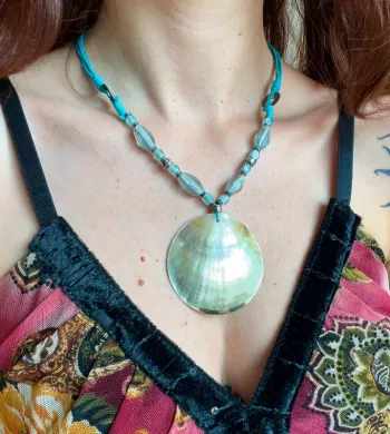 Collier coquillage nacré perles Sea Beach Summer vibes Boho y2k