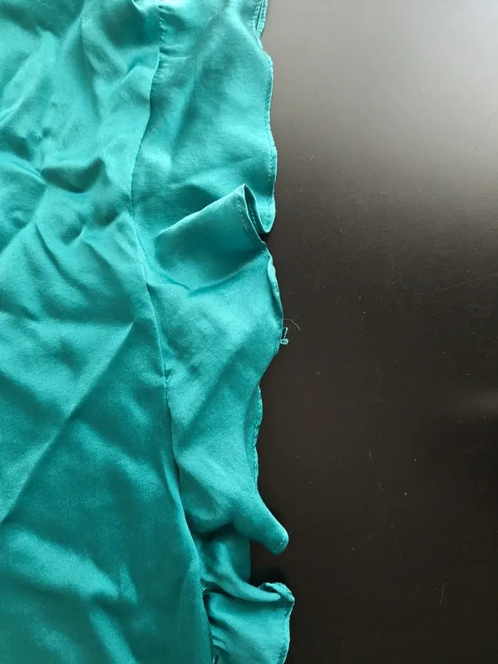 Haut Maje vert turquoise en soie T.3 - photo numéro 4