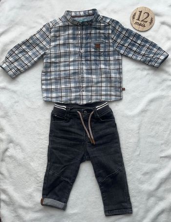 Ensemble chemise à carreaux + jean 👔 👖
