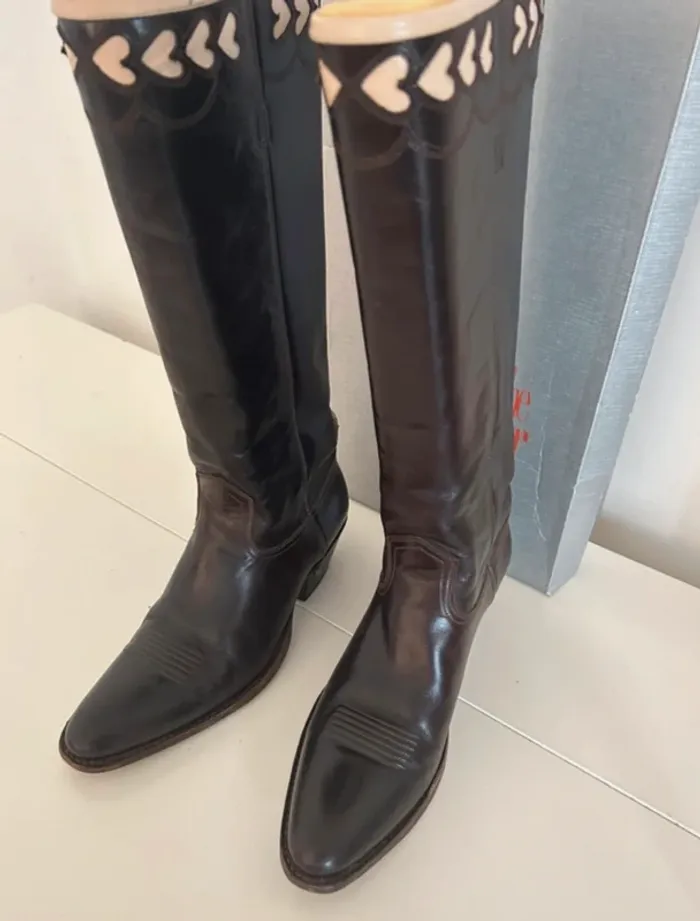 Rodolph menudier bottines bottes santiags en cuir pointure 38 - photo numéro 2