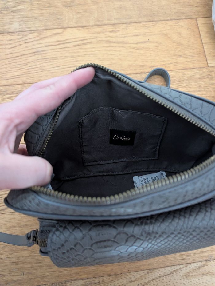 Sac à main miss captain kaki gris croco - photo numéro 3