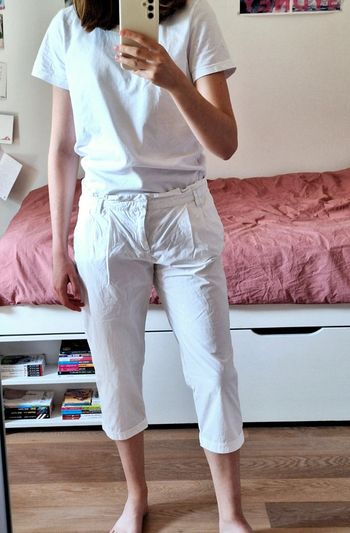 Pantalon court/ pantacourt blanc Esprit femme M 38