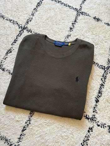 Pull a col rond ras du cou Ralph Lauren Taille M Qr code / kaki