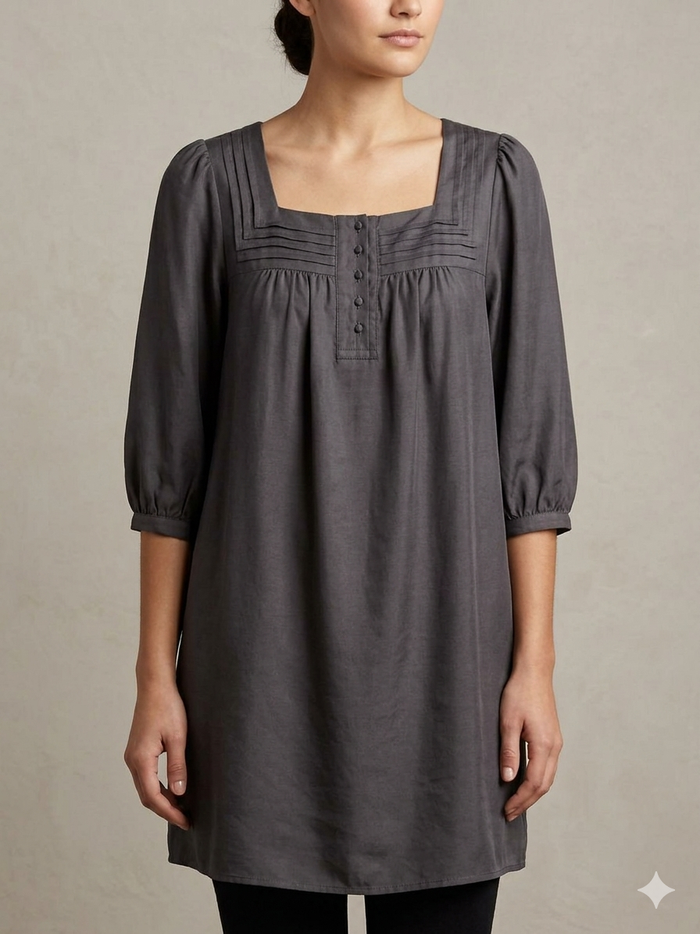 top ou tunique fine marron longueur 80 cm taille 36 Naf naf neuve - photo numéro 1