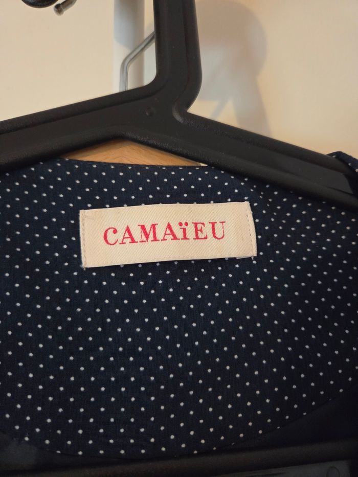 Veste courte bleue à petit pois blanc - photo numéro 2