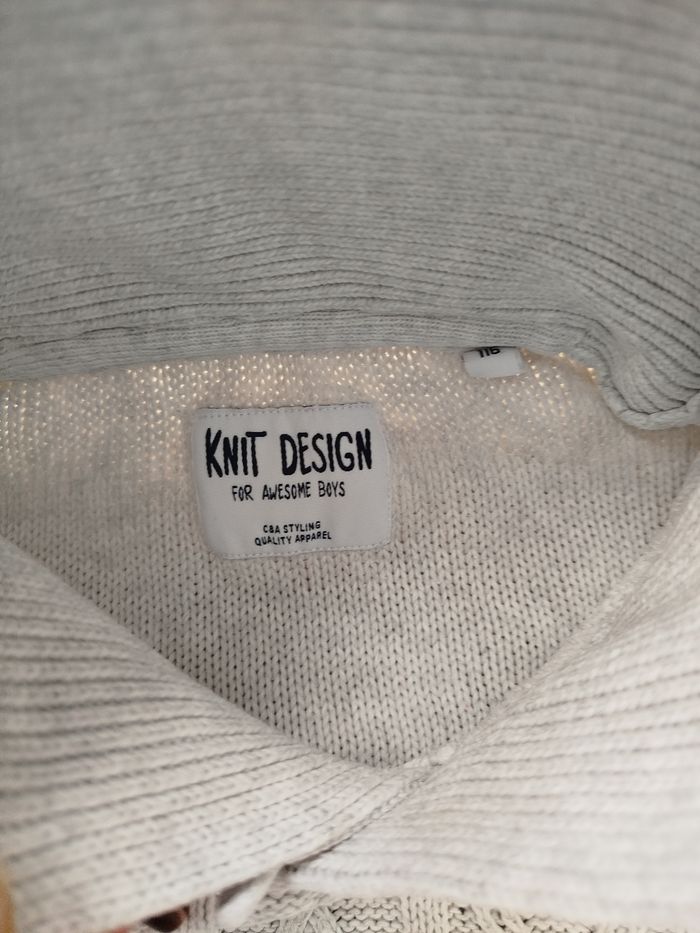 Pull élégant hiver garçon beige C &A 3-4 ans - photo numéro 4