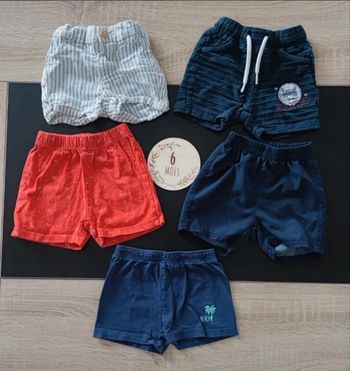 Lots de 5 short taille 6mois