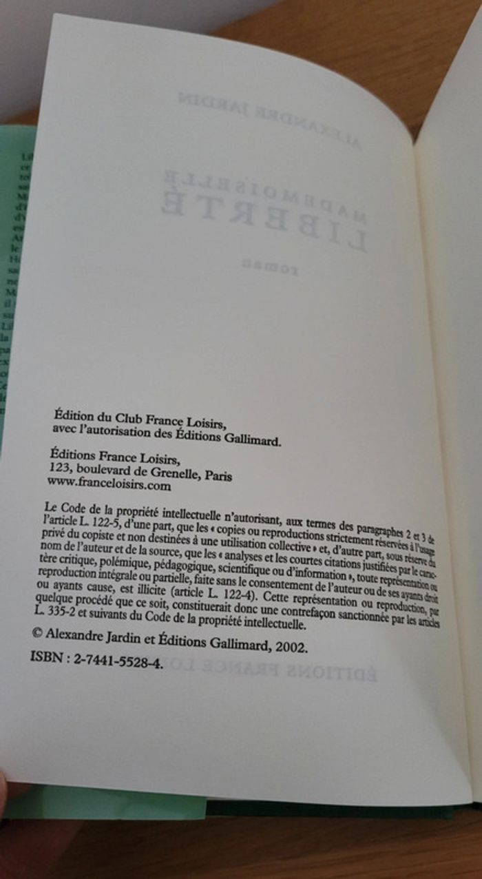 "Mademoiselle Liberté" d'Alexandre Jardin - photo numéro 5