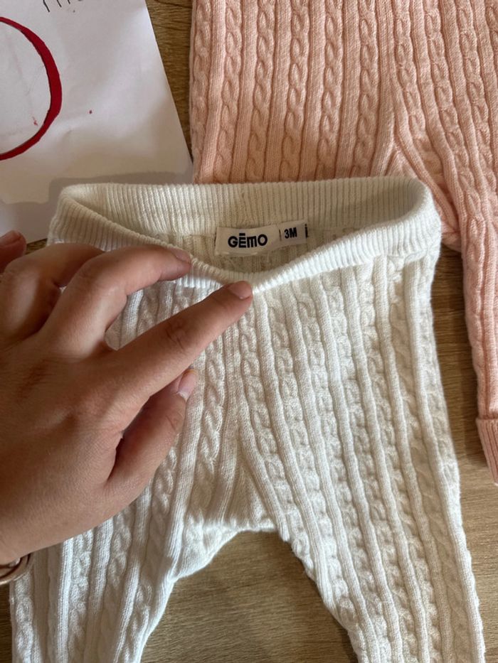 Lot 2 pantalons 3 mois Gemo - photo numéro 2