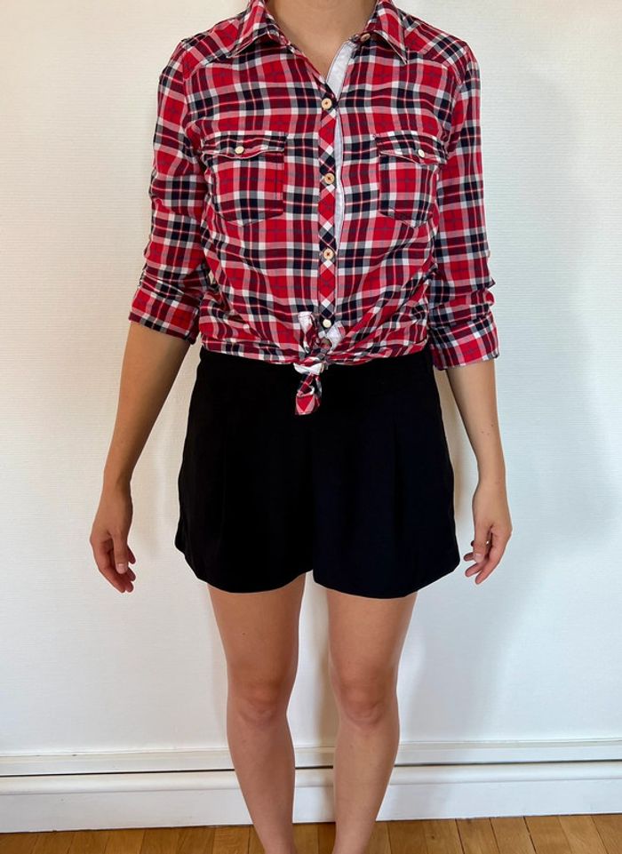Chemise à carreaux rouge Zara taille S - photo numéro 3