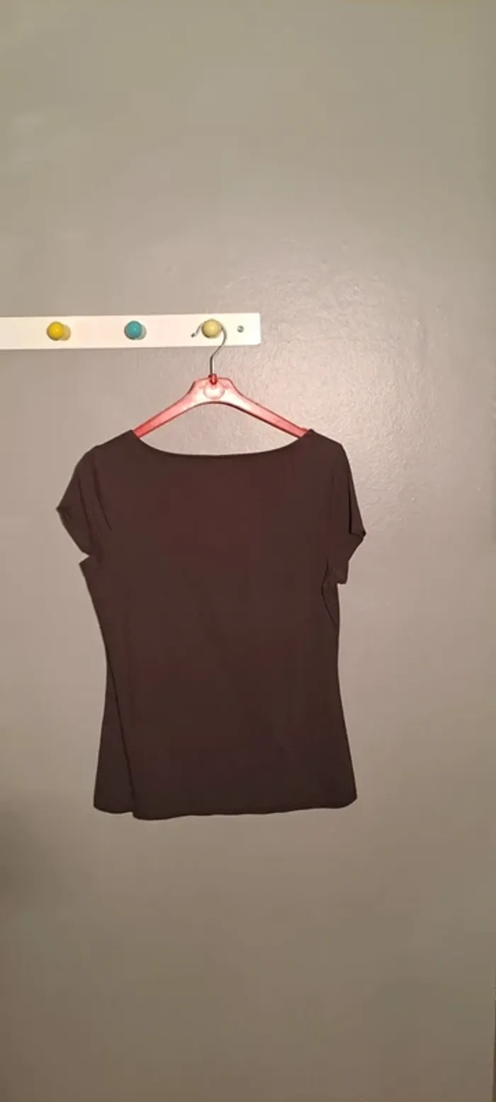 T Shirt femme marron manches courtes - Marque Ann Taylor - Taille 38 - Très bon état. - photo numéro 5