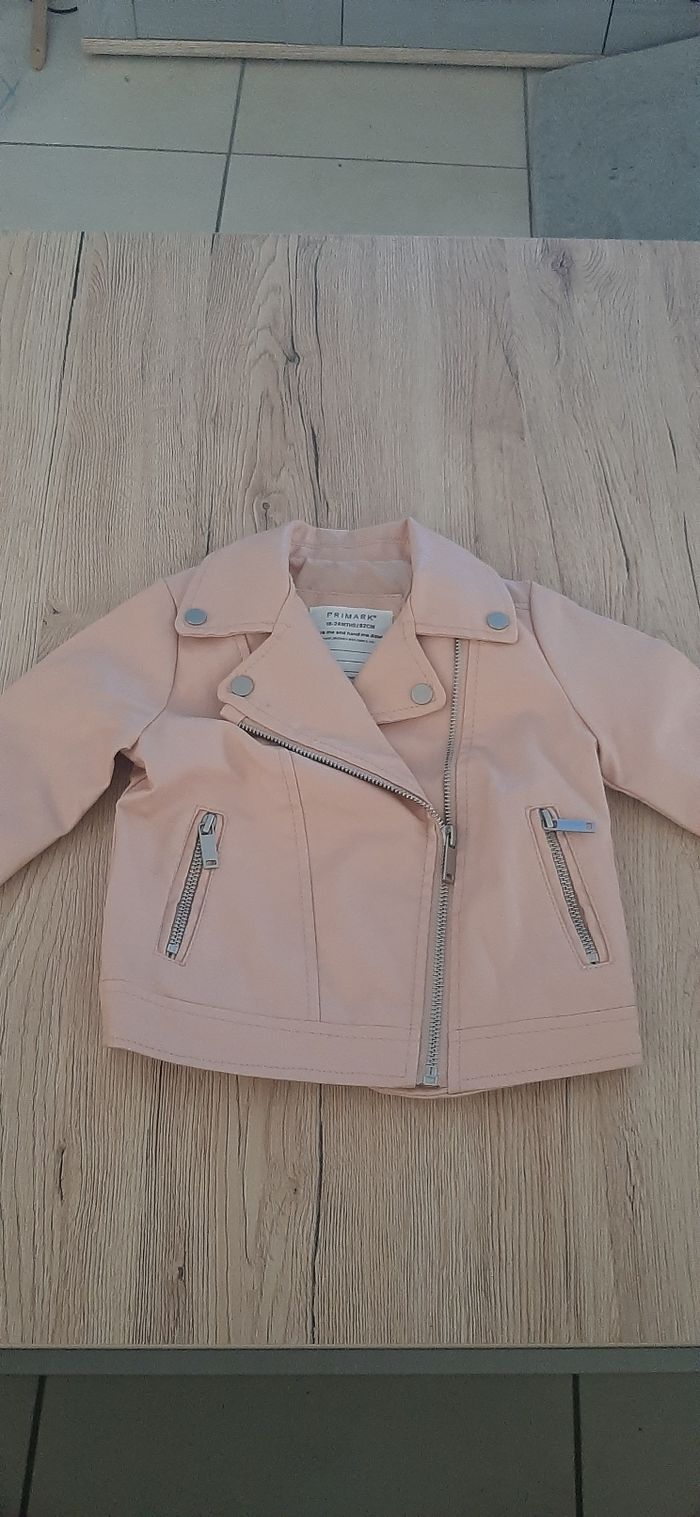 Manteau effet cuir rose