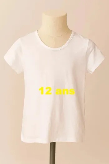 Tee shirt manche courte blanc Poivre Blanc Taille 12 ans