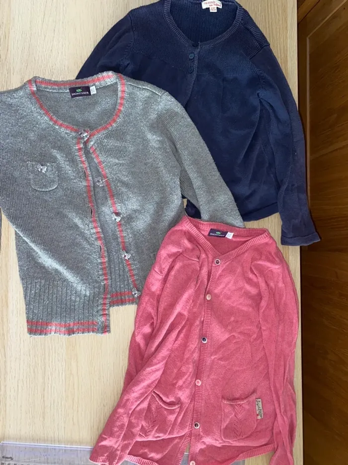 Gilets sergent major dpam 6 ans fille violet rose gris - photo numéro 2