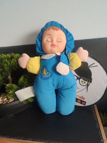 Doudou Playskool Poupee Double Face Bleu Rose Nuit Jour reversible Soleil Lune