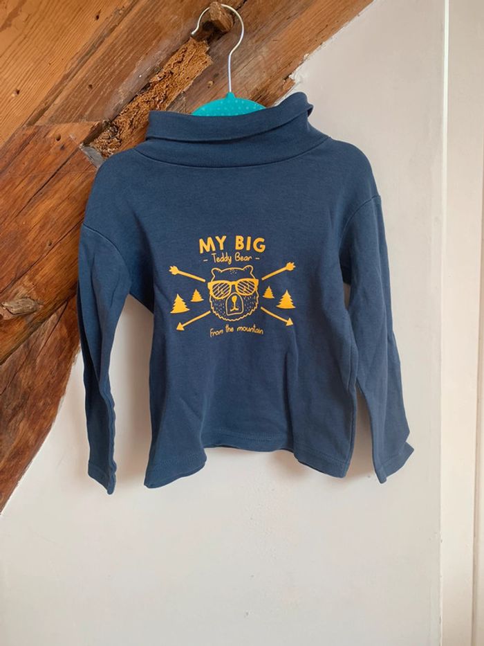 T shirt col roulé 4 ans / Même pas peur