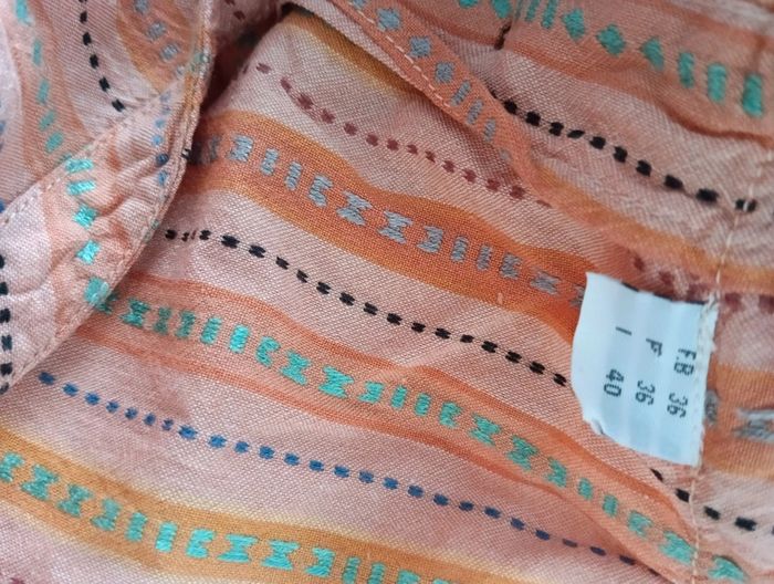 Robe vintage en coton couleur pêche - photo numéro 14