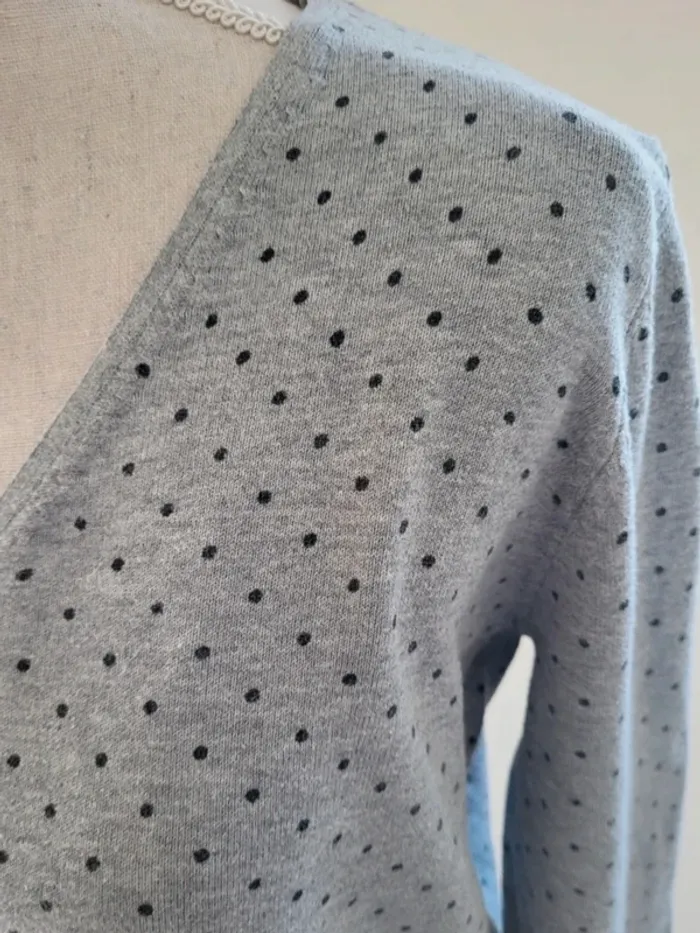 Pull gris à motifs en coton Kiabi Taille XL ou 44 - photo numéro 4