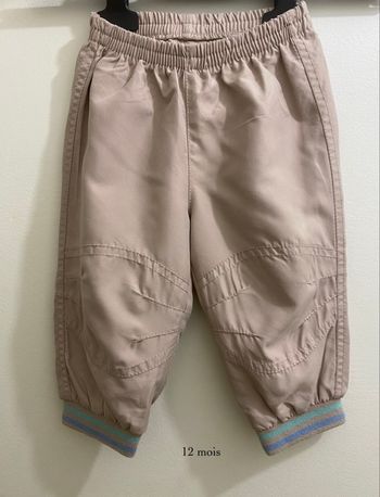 Pantalon beige sable souple doublé bébé mixte garçon fille taille 12 mois
