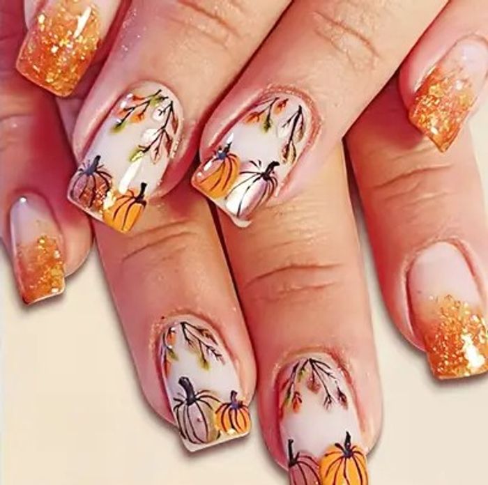 🎃 Faux ongles halloween Pumpkin Spell – 24 pièces pour un look magique & ensorcelant - photo numéro 2