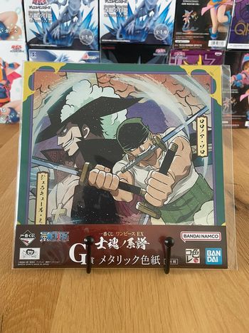 One Piece - Shikishi Zoro & Mihawk 20x20 cm - Ichiban Kuji EX Shikon no Keifu (Lot G)