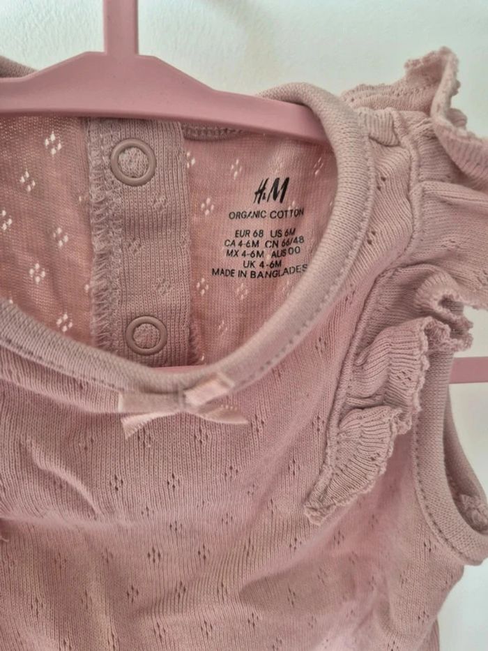 Body volanté sans manches rose ancien 6 mois H&M - photo numéro 4