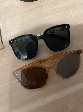 Lot 2 paires de lunettes de soleil tendance – Noir & ambré