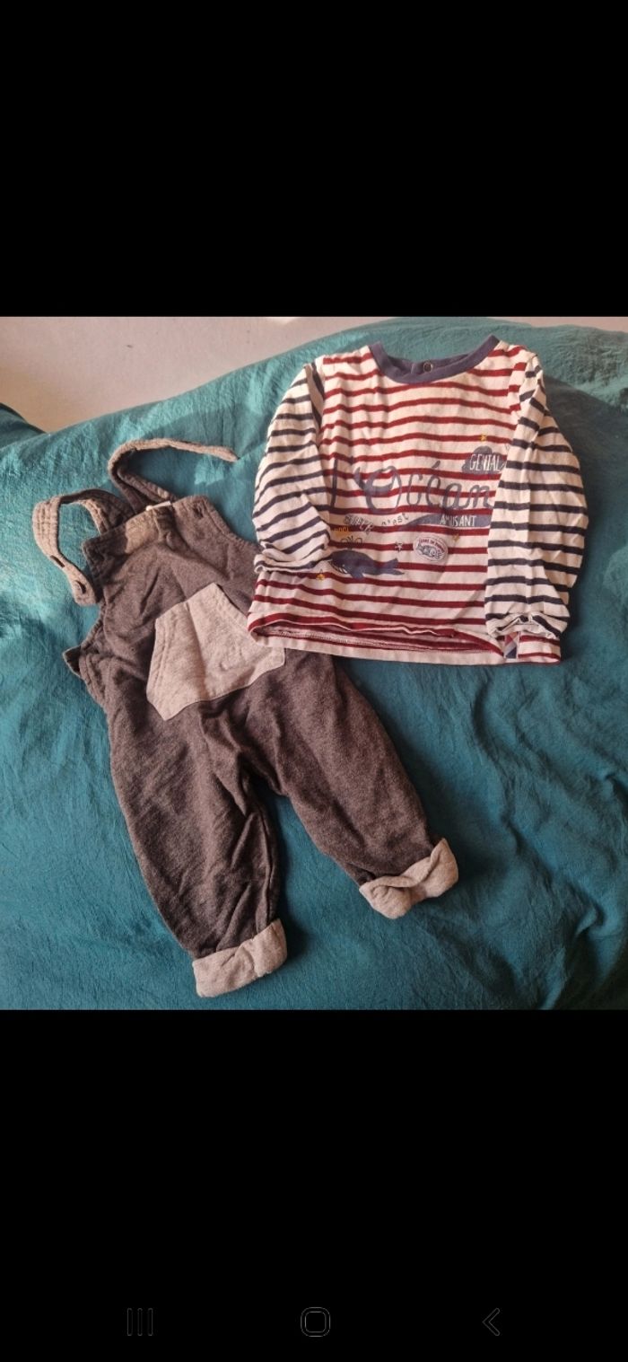 Salopette de la marque BPC + Tee-shirt manche longue de la marque Terre de Marins