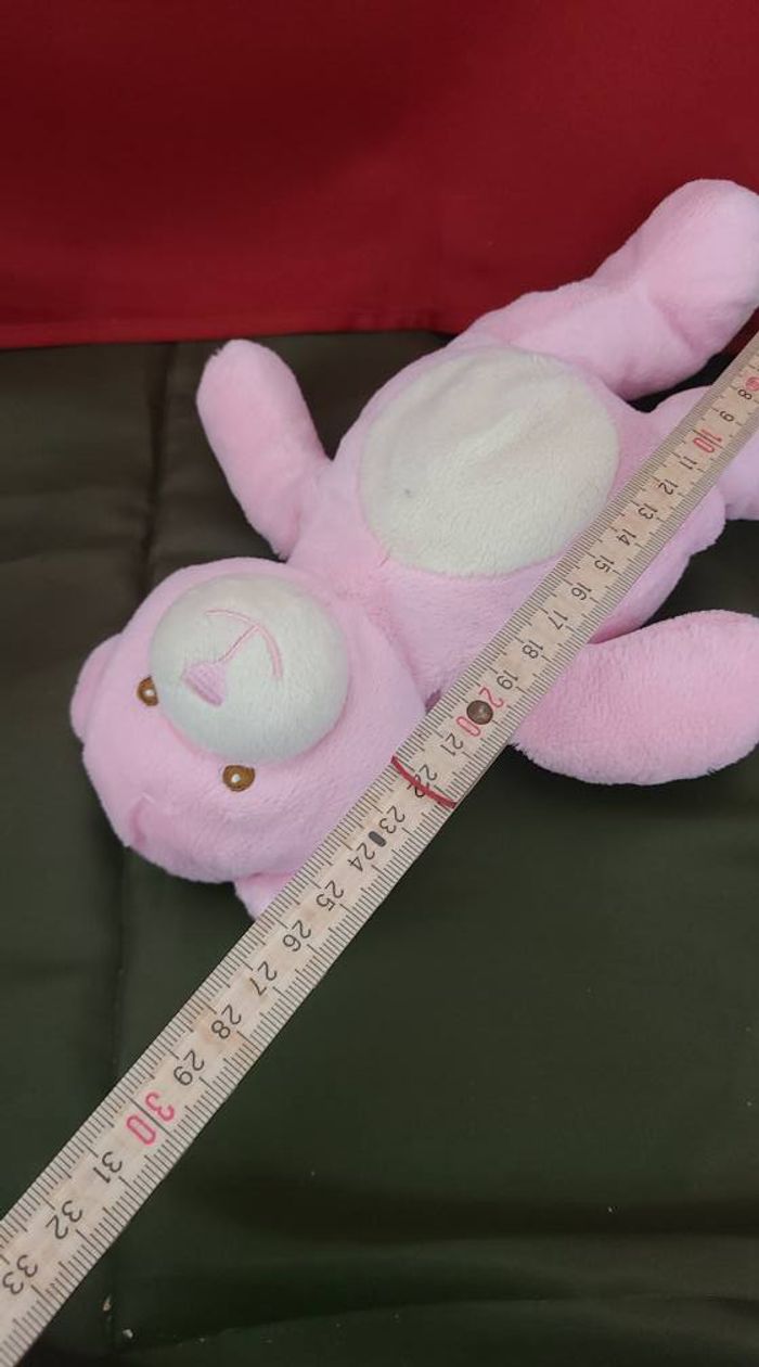 Doudou Gipsy peluche ours ourson rose et blanc crème - photo numéro 4