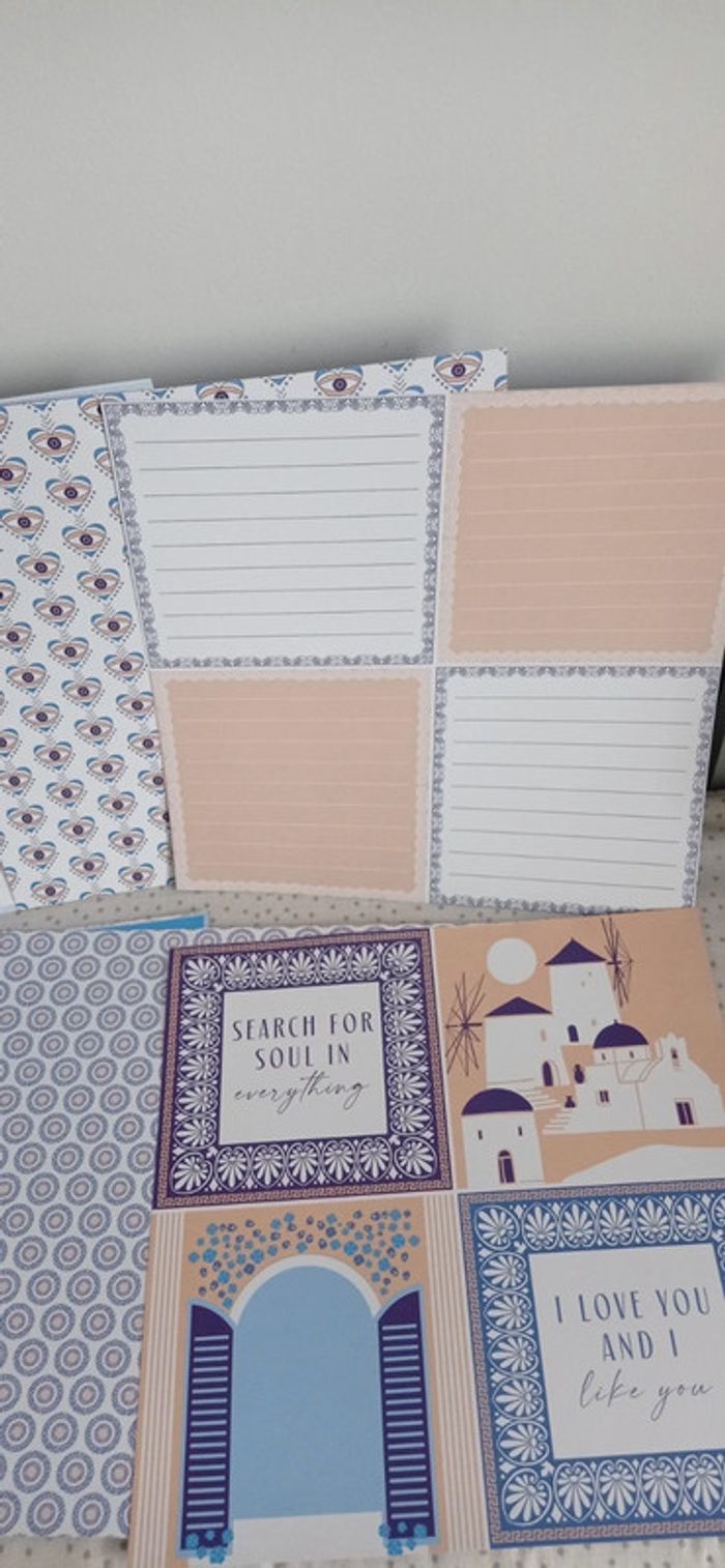 Lot de 5 feuilles scrapbooking Grèce - photo numéro 2