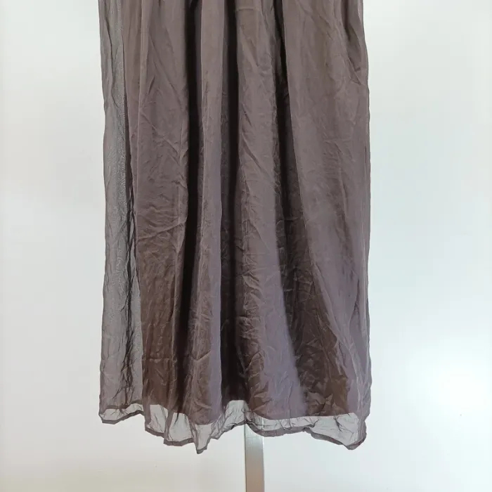 Robe 1.2.3 Paris marron bustier plissé à larges bretelles - Taille 40 A1228 - photo numéro 3