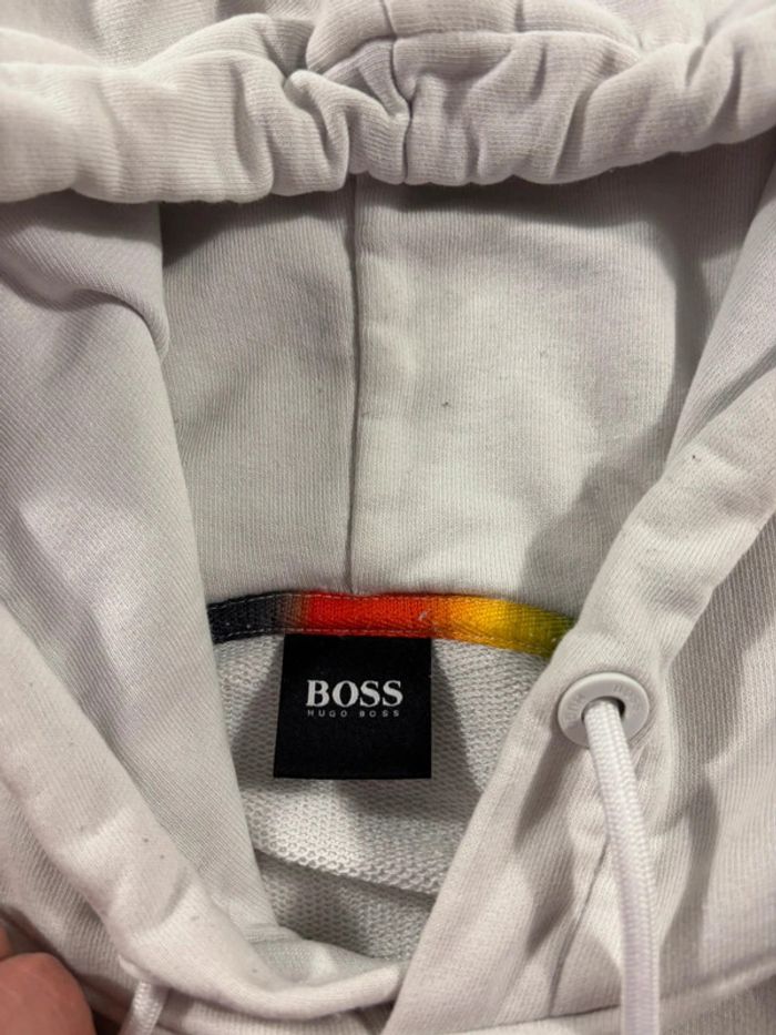Pull à capuche Hugo Boss Taille M Blanc - photo numéro 3