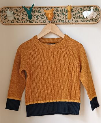 Pull Moutarde Et Bleu Marine Inextenso Garçon