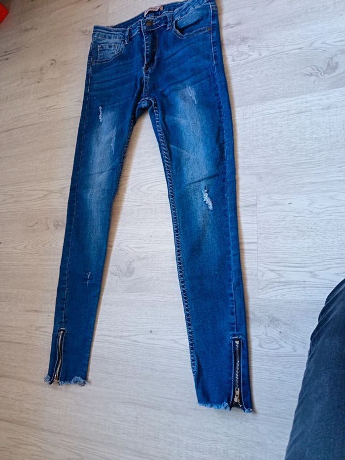 Jeans 36 S femme fermeture éclair mybestiny tbe - photo numéro 2
