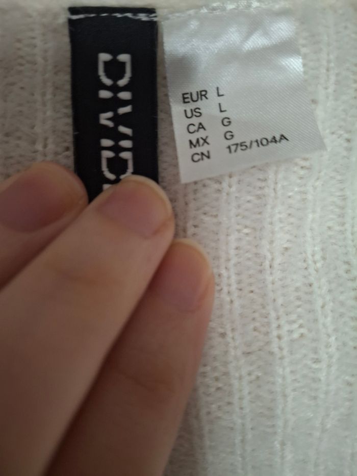 Pull court blanc H&M taille L - photo numéro 2