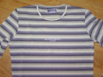 Tee shirt BANANA MOON rayé tons gris taille M TBE