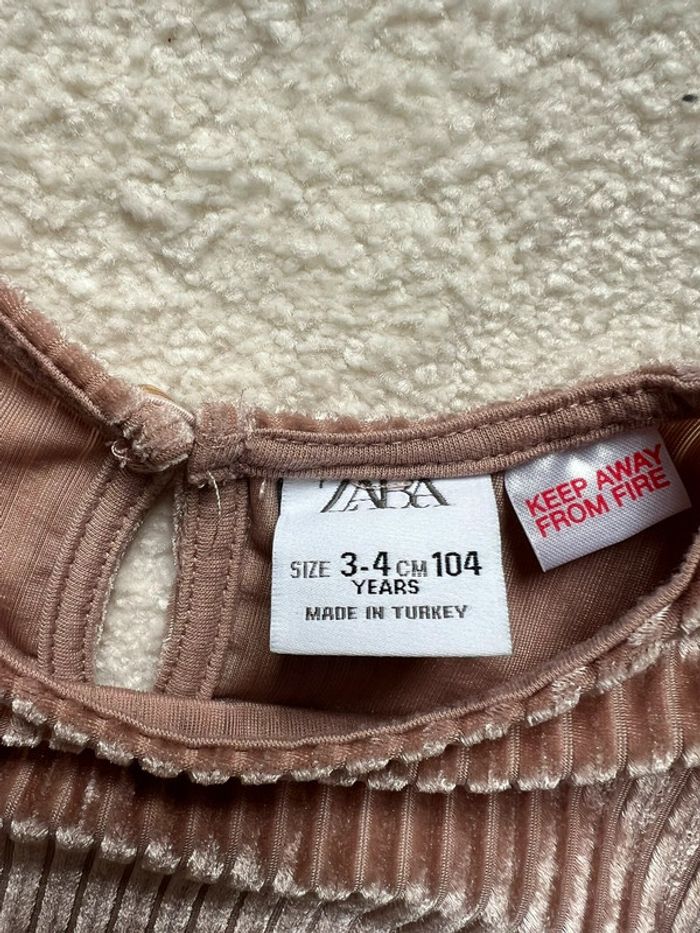 Ensemble Zara velours brillant vieux rose - photo numéro 2