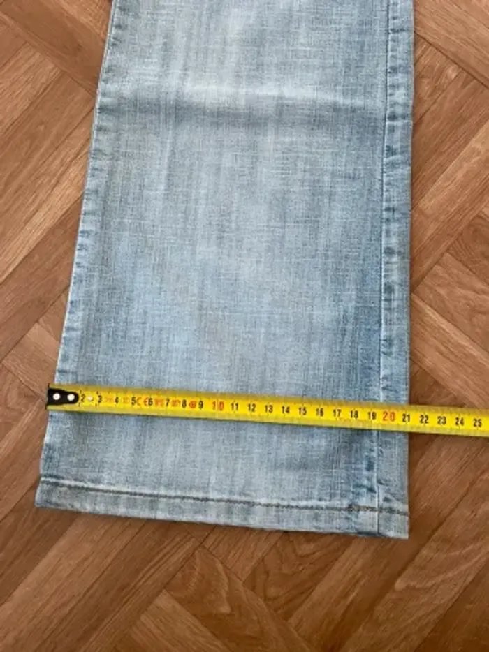 Pantalon jean évasé bleu turquoise vintage Marithé + François Girbaud - photo numéro 12