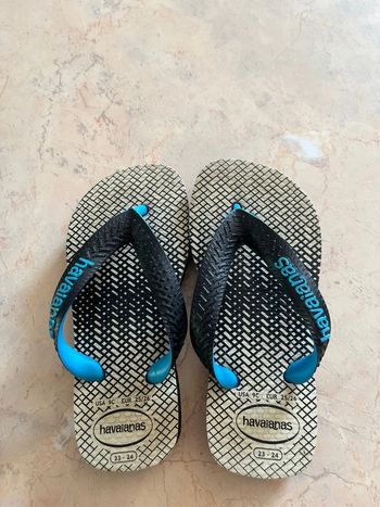 Tongs Havaianas / 23/ Noir et bleu/ Excellent état