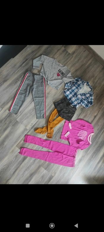 Lot habits fille avec pantalon neuf short t-shirt manches longues pull collants 4 ans