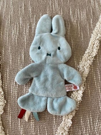 Peluche doudou plat 22cm Zeeman Miffy Nijntje lapin bleu vert très bon état