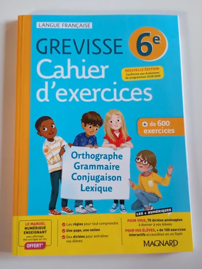 Corrig s Grevisse Cahier D exercices 6e Achat Occasion Livres 
